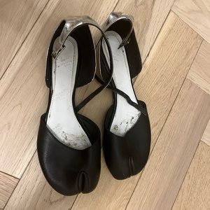 Maison margiela black sandals flats size 37/7